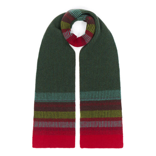 Red and green wool scarf